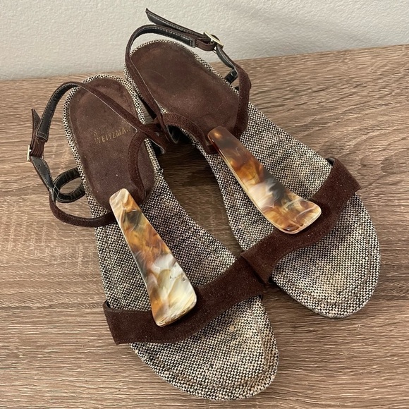 Stuart Weitzman Vintage Wedge Heel Sandals, Size 6.5N - Picture 1 of 6